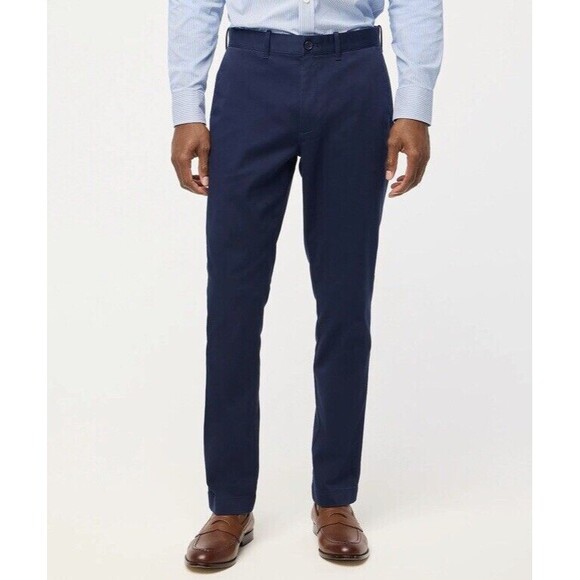 J.Crew Pants Mens 36 32 Blue Navy Athletic Slim Fit Flex Chino New Preppy - Picture 3 of 14